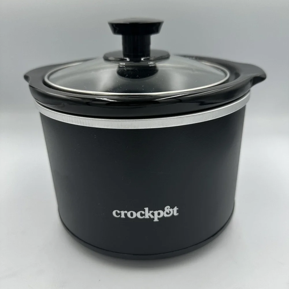 Crockpot SCR151‎ 1.5 Quart Manual Slow Cooker Black Round Mini Dip Warmer Tested